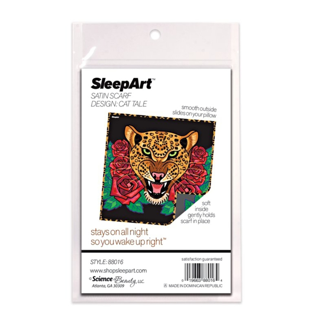 NEW Sleepart Satin Square Soft Shiny Hair Scarf Head Wrap Tiger Roses 2 Pack - Picture 3 of 6